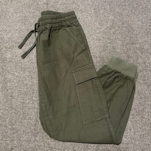 Olive Green Y2K TNA Drawstring Cargo Pants - Picture 2 of 3